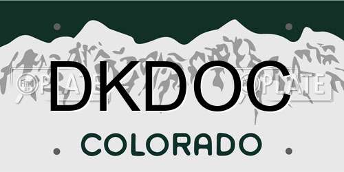 DKDOC Colorado License Plate