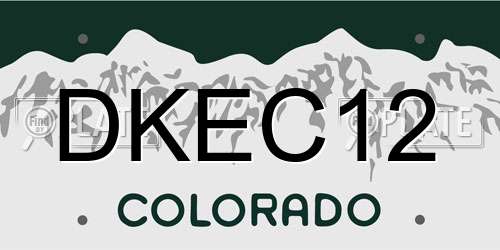 DKEC12 Colorado License Plate