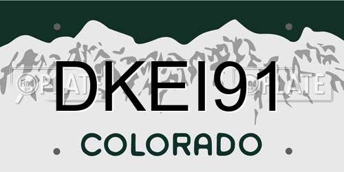 DKEI91 Colorado License Plate