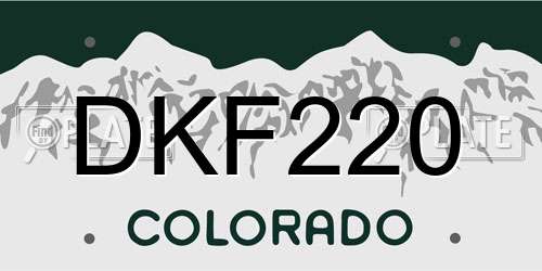 DKF220 Colorado License Plate