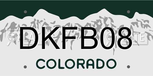 DKFB08 Colorado License Plate