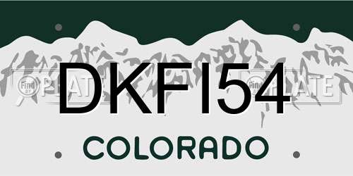 DKFI54 Colorado License Plate
