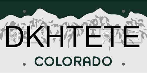 DKHTETE Colorado License Plate