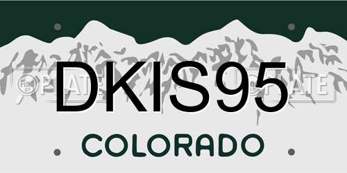 DKIS95 Colorado License Plate