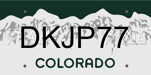 DKJP77 Colorado License Plate