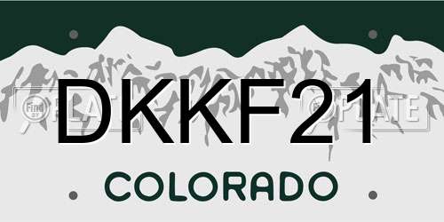 DKKF21 Colorado License Plate