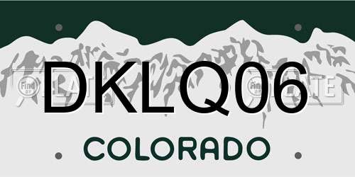 DKLQ06 Colorado License Plate
