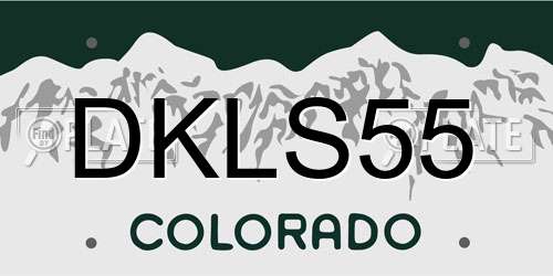 DKLS55 Colorado License Plate
