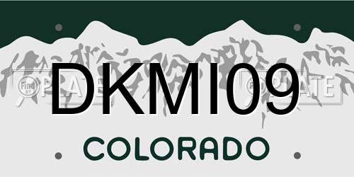 DKMI09 Colorado License Plate
