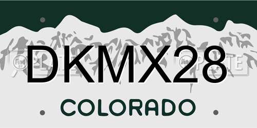 DKMX28 Colorado License Plate