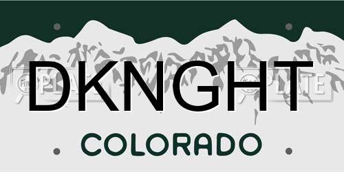 DKNGHT Colorado License Plate