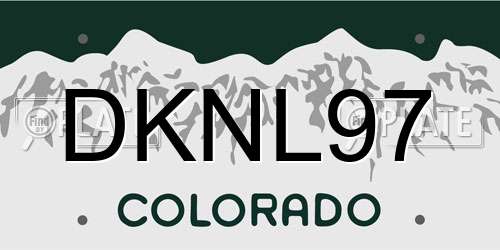 DKNL97 Colorado License Plate