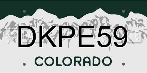 DKPE59 Colorado License Plate