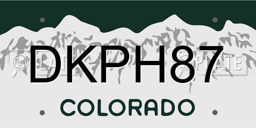 DKPH87 Colorado License Plate
