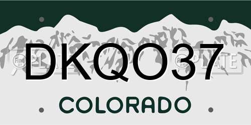 DKQO37 Colorado License Plate