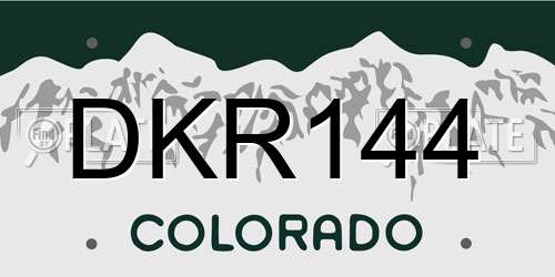 DKR144 Colorado License Plate
