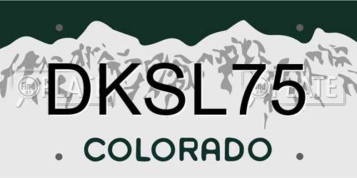 DKSL75 Colorado License Plate