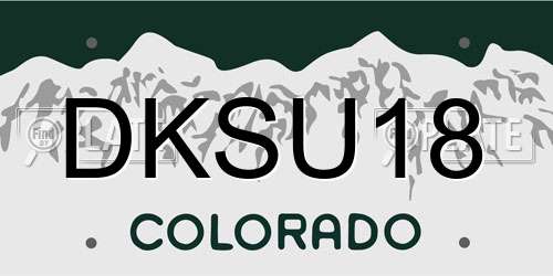 DKSU18 Colorado License Plate