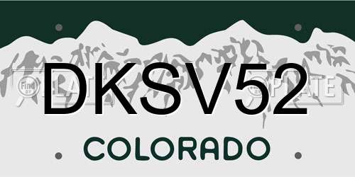 DKSV52 Colorado License Plate