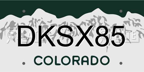 DKSX85 Colorado License Plate