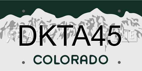 DKTA45 Colorado License Plate