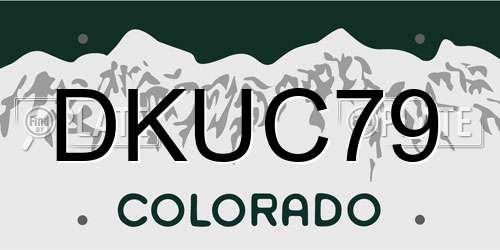 DKUC79 Colorado License Plate