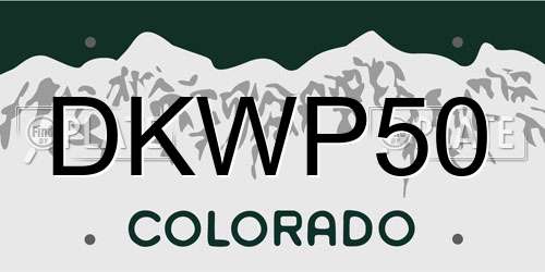 DKWP50 Colorado License Plate