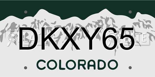 DKXY65 Colorado License Plate
