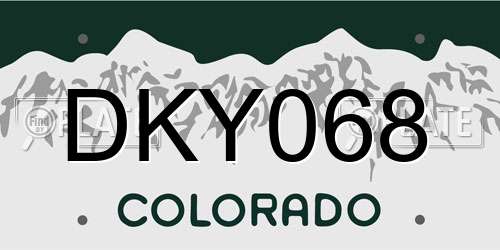 DKY068 Colorado License Plate