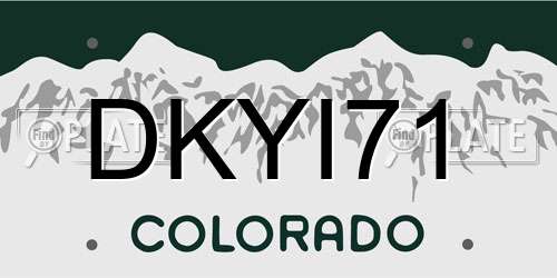 DKYI71 Colorado License Plate