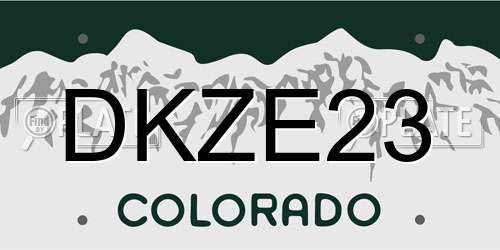 DKZE23 Colorado License Plate