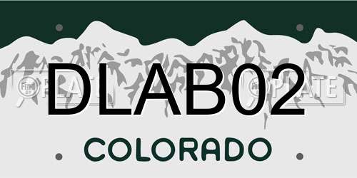 DLAB02 Colorado License Plate
