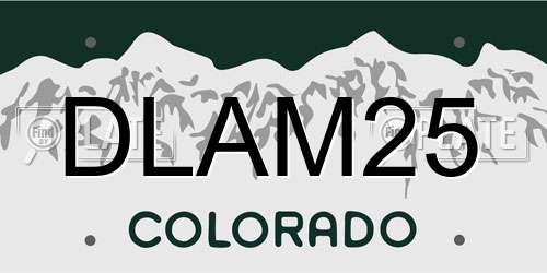 DLAM25 Colorado License Plate