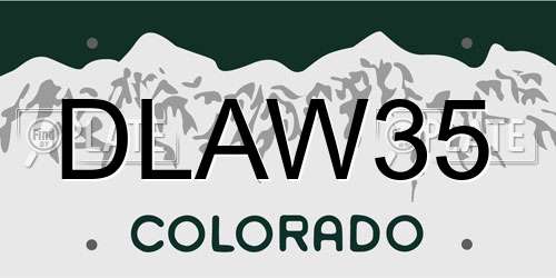 DLAW35 Colorado License Plate