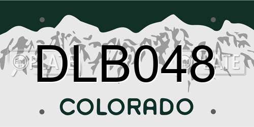 DLB048 Colorado License Plate