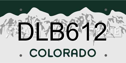 DLB612 Colorado License Plate