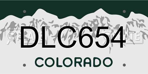 DLC654 Colorado License Plate