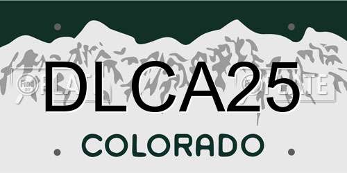 DLCA25 Colorado License Plate