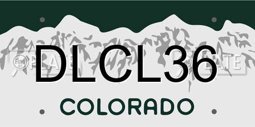 DLCL36 Colorado License Plate