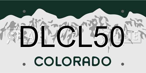 DLCL50 Colorado License Plate