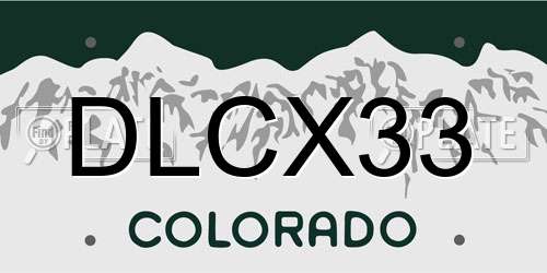 DLCX33 Colorado License Plate