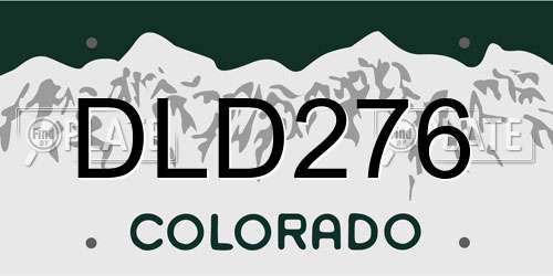 DLD276 Colorado License Plate
