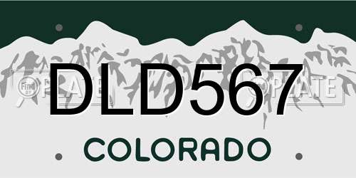 DLD567 Colorado License Plate