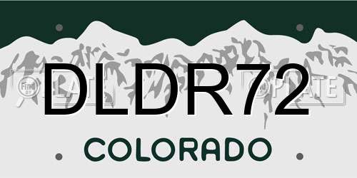 DLDR72 Colorado License Plate