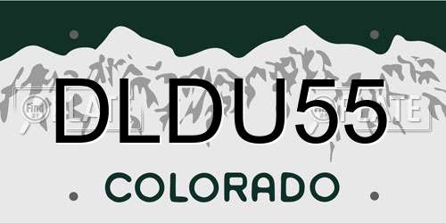 DLDU55 Colorado License Plate