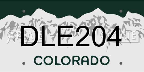 DLE204 Colorado License Plate