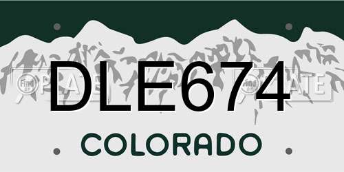 DLE674 Colorado License Plate