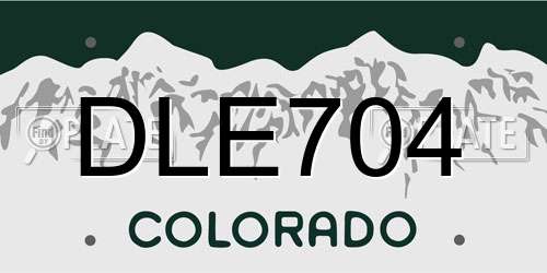 DLE704 Colorado License Plate