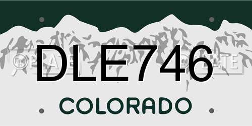 DLE746 Colorado License Plate
