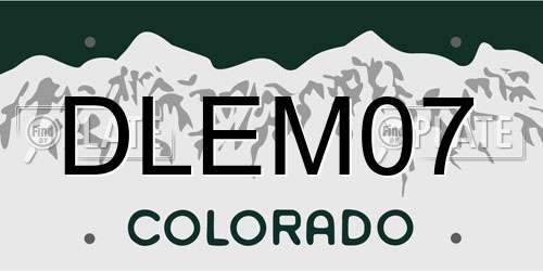 DLEM07 Colorado License Plate